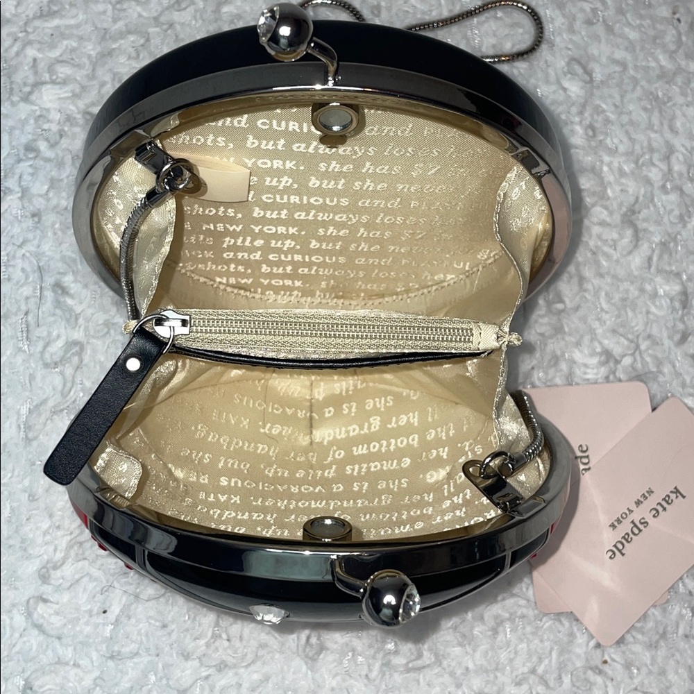 Kate Spade Novelty Spring Forward Ladybug Sparkling Rhinestone Bag in Red Black - Picture 12 of 17